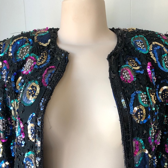 Vintage Rainbow Sequin Blazer - Picture 5 of 6
